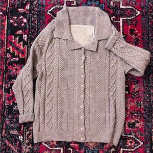 Cozy Fisherman Cable Knit Sweater - Beige